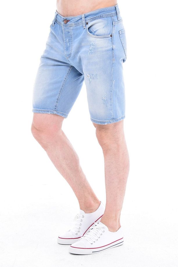 Erkek Kot Şort Slim Fit Jean Şort - C342 - 4