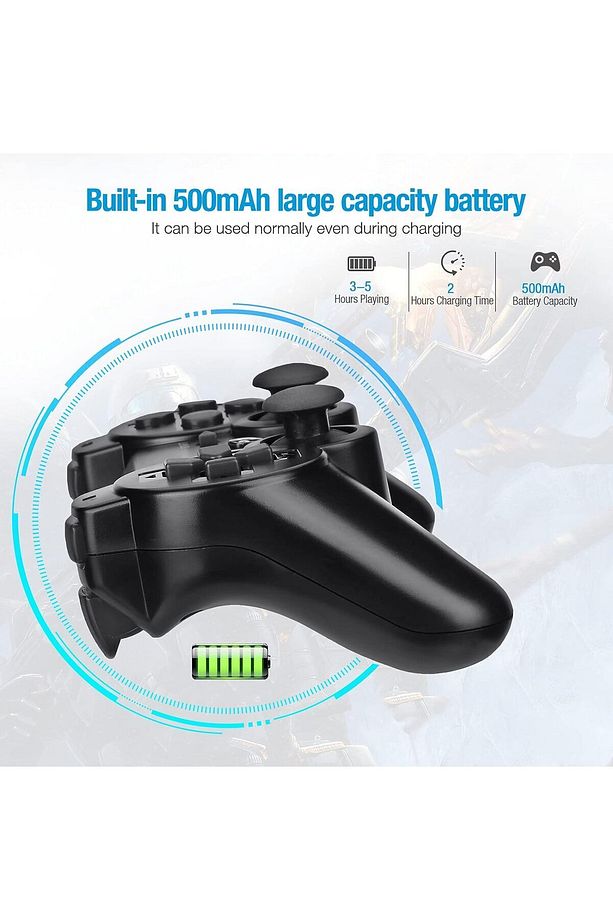 2li Ps3 Kablosuz Analog Oyun Kolu Dualshock Oyuncu Konsol Wireless Joystick Double Kumanda - 5