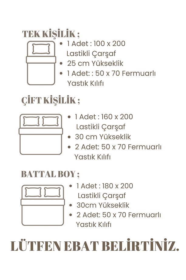 Leaf Desenli Lastikli Çarşaf Seti - Tek/ Çift/ Battal Boy - 2