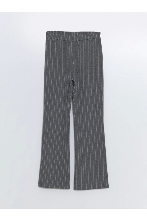 Lcw Kids Anthracite Elastic Waist Spanish Leg Girls' Leggings