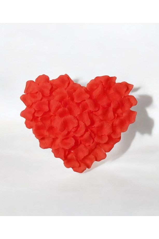 Yapay Kırmızı Gül Yaprağı 5x5cm 144 Adet - Yapay Kumaş Gül Yaprakları Presli - 3