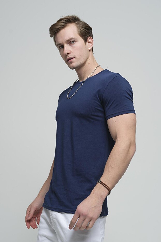 FTX Slim Fit Likralı Bisiklet Yaka Erkek Basic Tshirt - 4