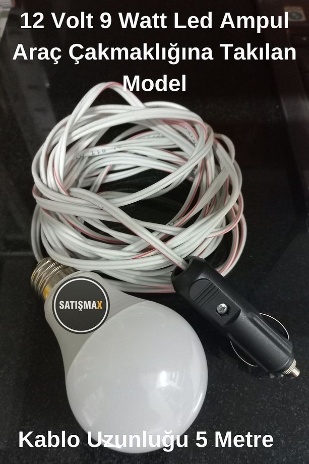 12 Volt 9 Watt Led Ampul Beyaz Araç Çakmaklığıa takılan model - 1