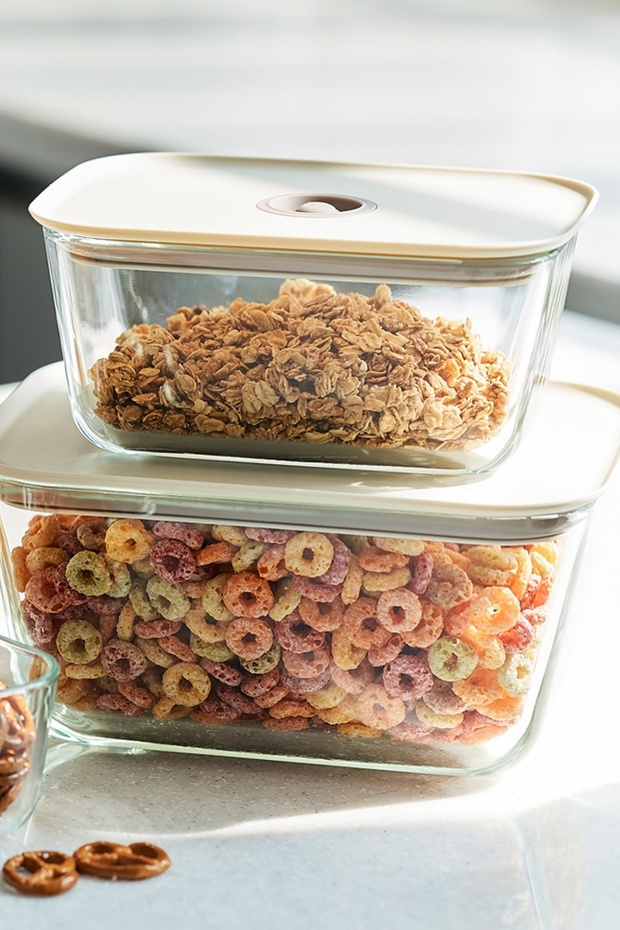 Fika Clik Rectangular Storage Container 1380ml Beige - 5