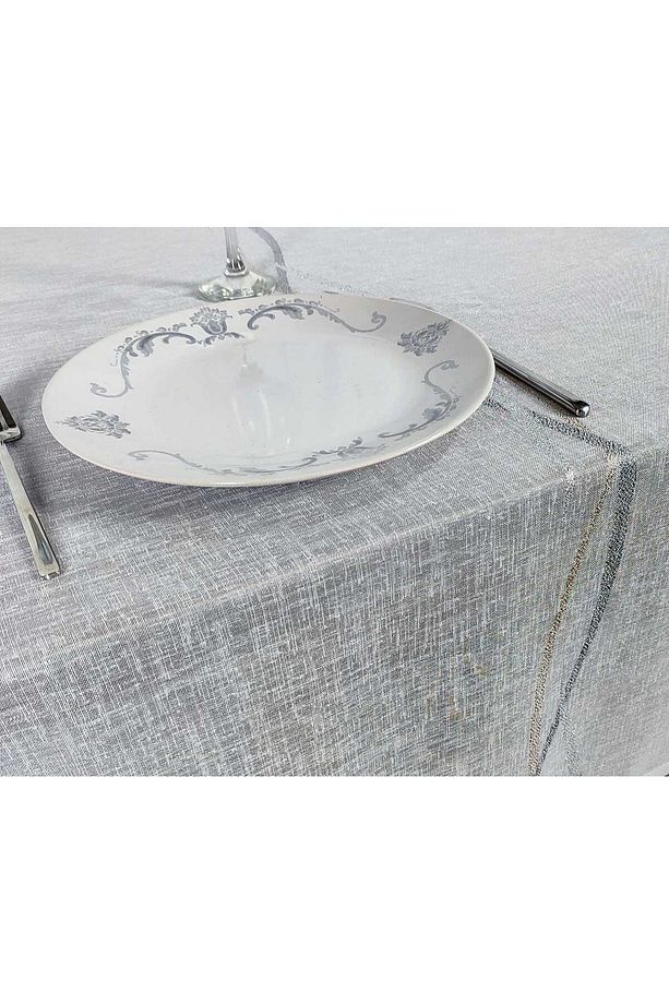 GRİ SİM JAKARLI İNCE POLYESTER TÜL(LM) - 4