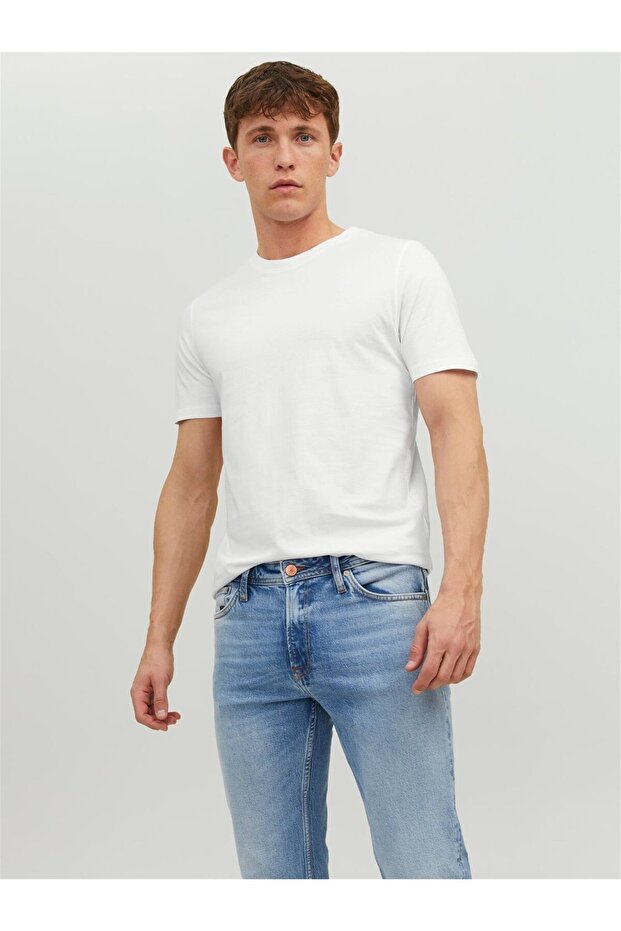 JJEORGANIC BASIC TEE SS O-NECK NOOS White - 1