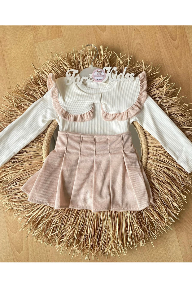 Girl Child Pleated Shorts Skirt Suit