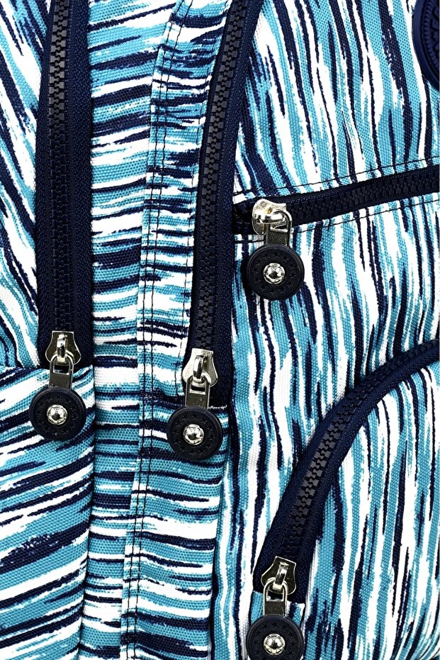 حقيبة ظهر فاخرة منقوشة للمدارس الثانوية والمتوسطة، حقيبة مدرسية منقوشة، هدية سلسلة مفاتيح قرد - 6