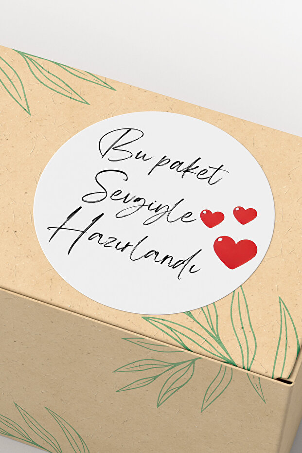 120 Pieces of Thank You Sticker Designed with Love - 3X3 cm Packaging Sticker