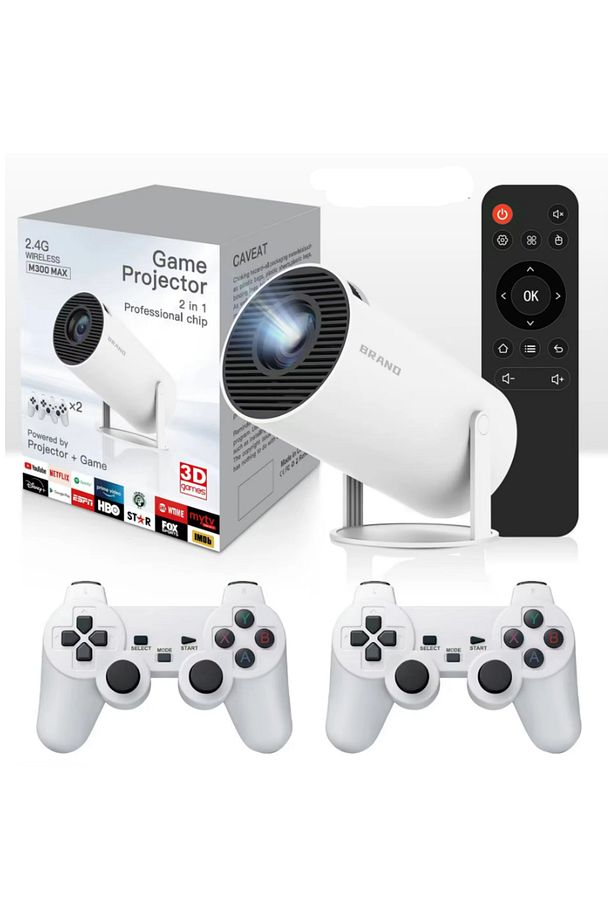 M300 Max Retro video oyunu konsolları Android11 sistemi mini taşınabilir akıllı projektör - 4