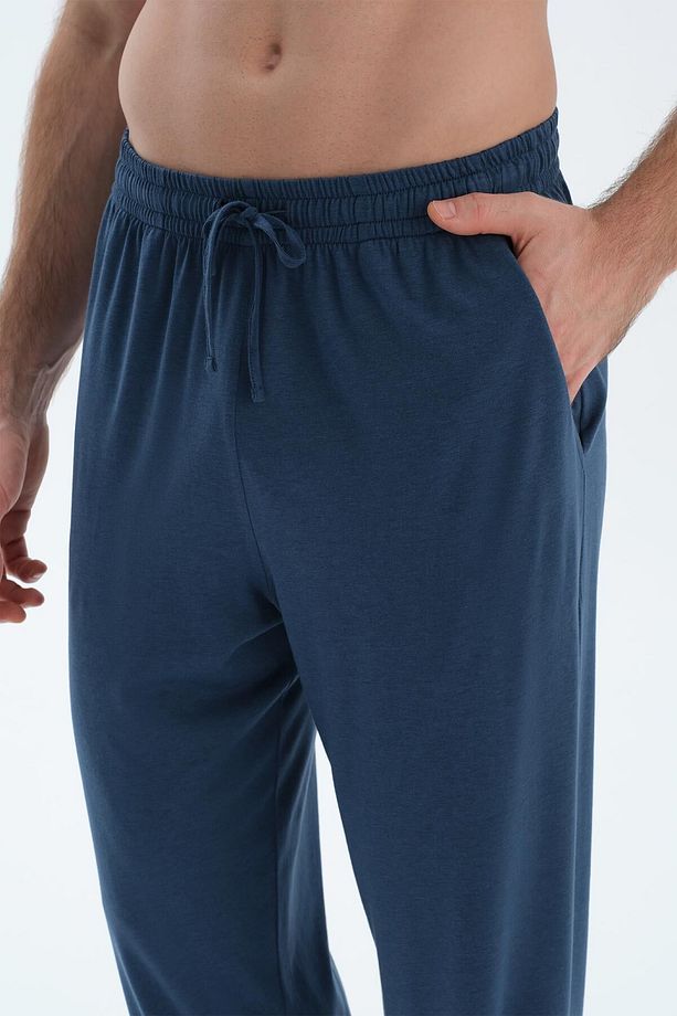 Lacivert Reglan Uzun Kollu Basıc Tişört Pantolon Pijama Takımı - 6