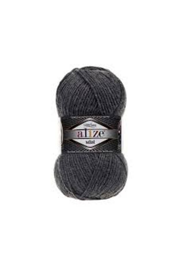 Superlana Midi 182 Middle Gray Sweater Beanie Scarf Winter Knitting Rope