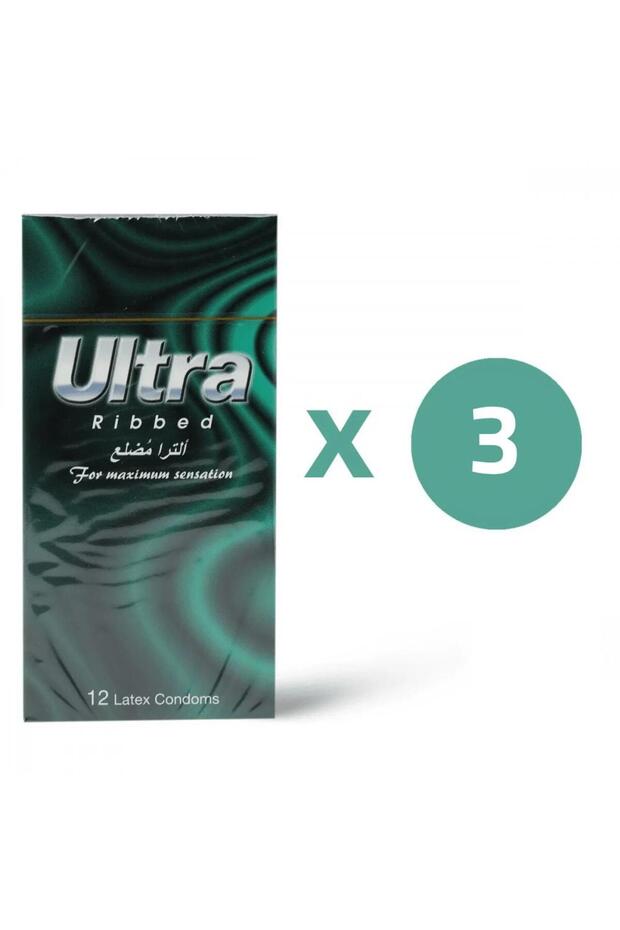 واقيات ذكرية مضلعة 12 قطعة ( 3 قطع )