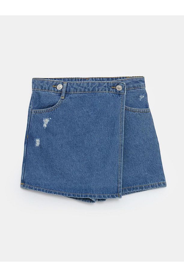 LCW Kids Kız Çocuk Jean Şort Etek - 2