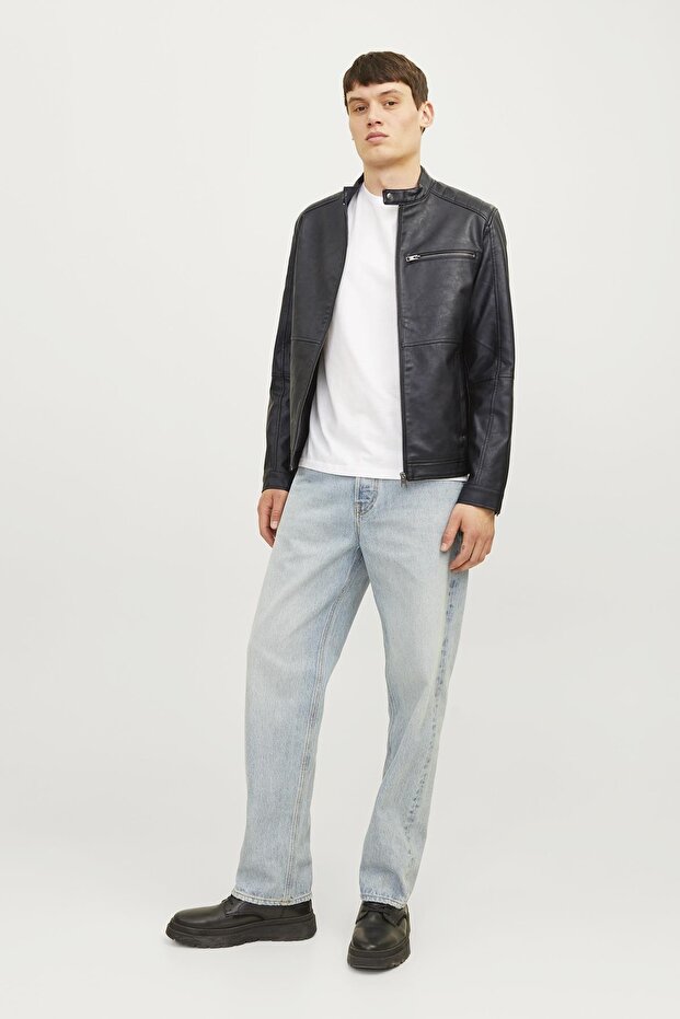 JJEDYLAN PU BIKER JACKET NOOS - 5