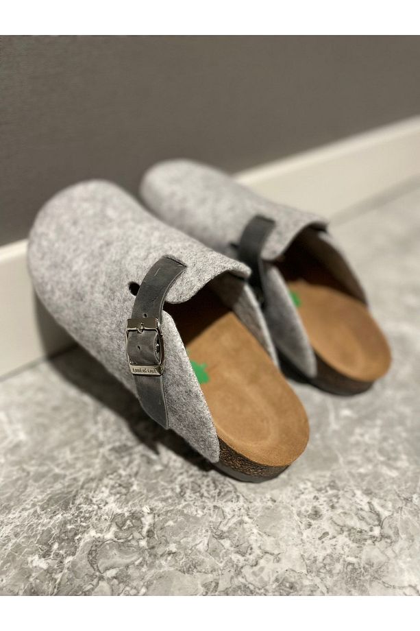 Anatomik Unisex Sabo Mantar Tabanlı Yün Keçe Terlik - 3