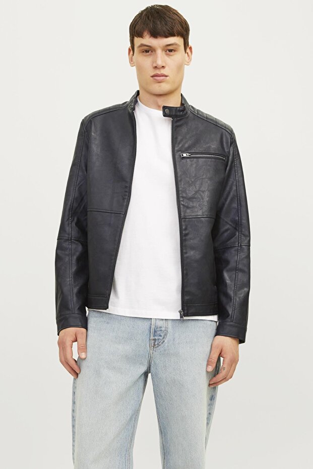 JJEDYLAN PU BIKER JACKET NOOS - 1