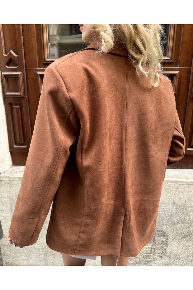 Süet Blazer Ceket - 4
