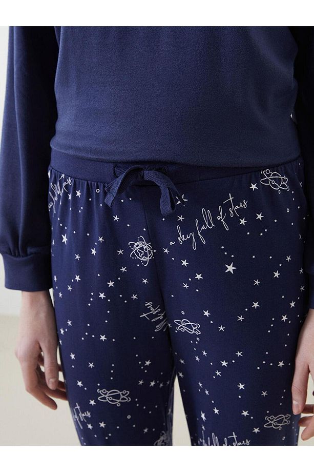 LCW DREAM Beli Lastikli Desenli Kadın Jogger Pijama Altı - 3