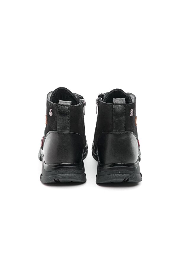 Hakiki Deri Fermuarlı Kadın Bot - 4