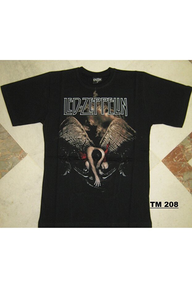 Led Zeppelin Printed Black Casual Relaxed Fit T-Shirt