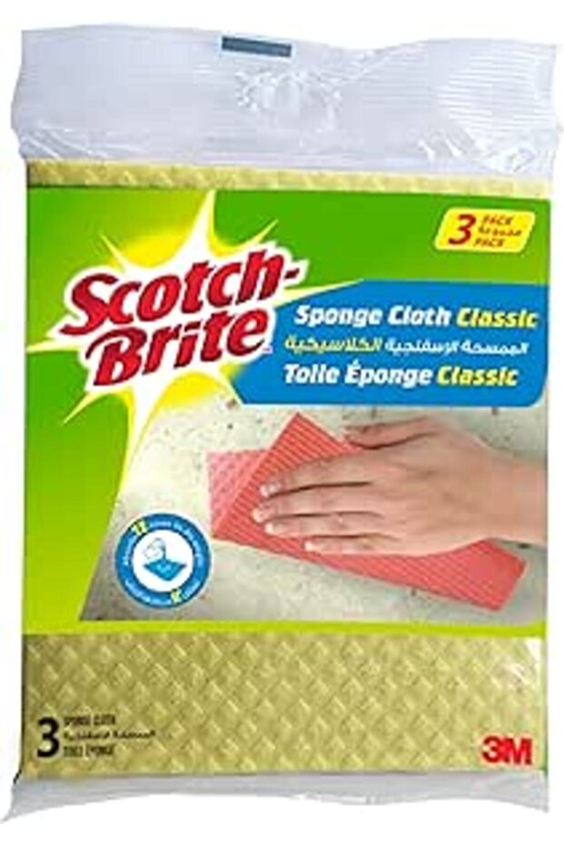 Scotch-Brite Multi-Purpose Sponge Cloth Wipe CLASSIC, 3 units/pack