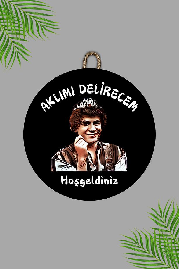 Dijital Baskı Siyah, Prens,Aklımı Delirecem desenli Kapı süsü, Duvar Süsü - 1