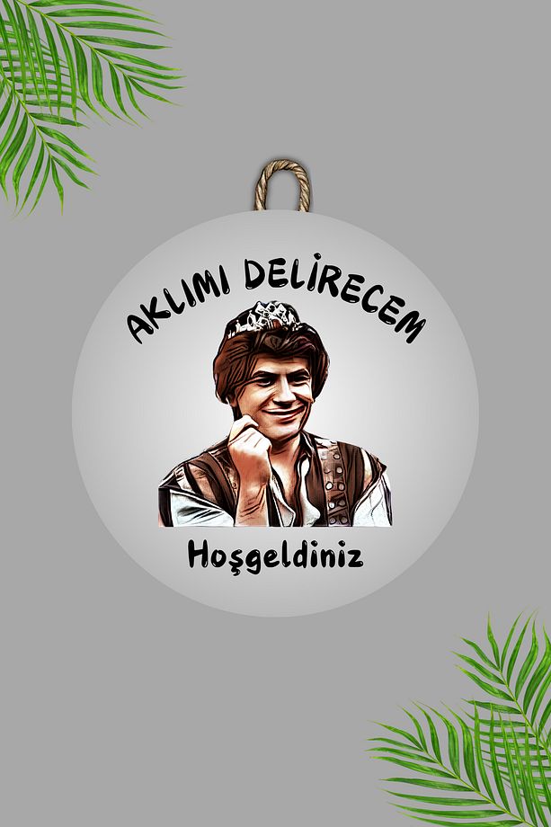 Dijital Baskı Gri, Prens,Aklımı Delirecem desenli Kapı süsü, Duvar Süsü - 1