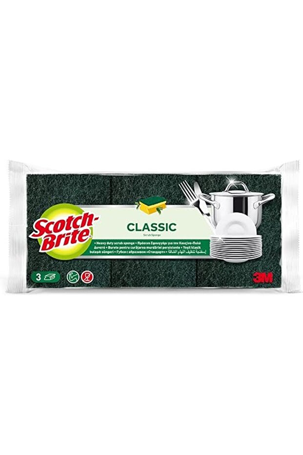 Scotch-Brite Heavy Duty Classic Nail Saver Scrub Sponge, 3 units/pack