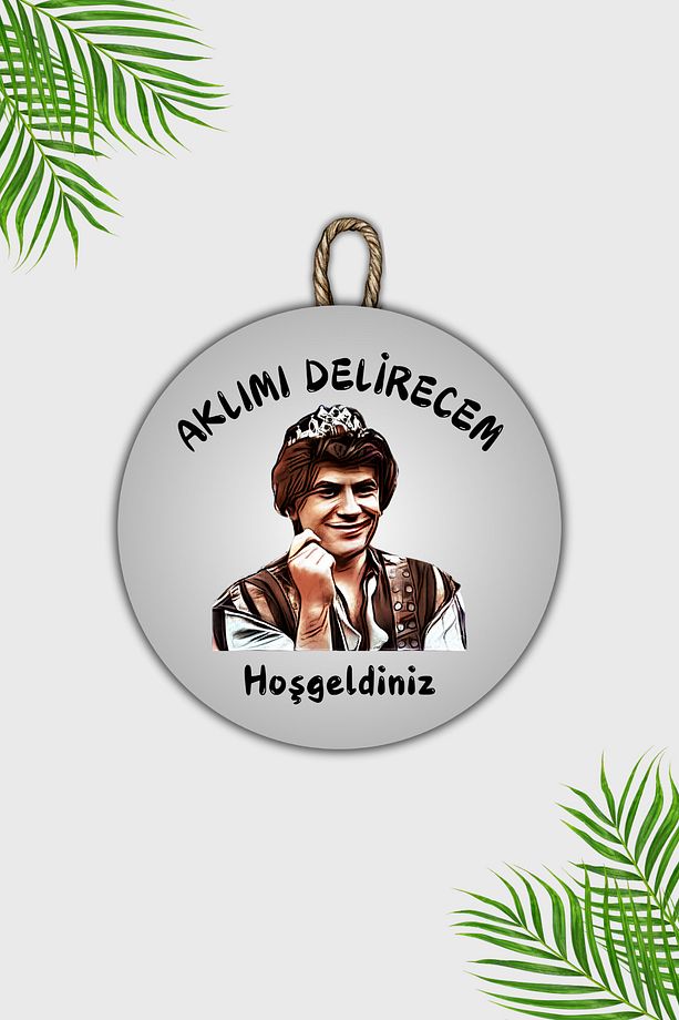 Dijital Baskı Gri, Prens,Aklımı Delirecem desenli Kapı süsü, Duvar Süsü - 2