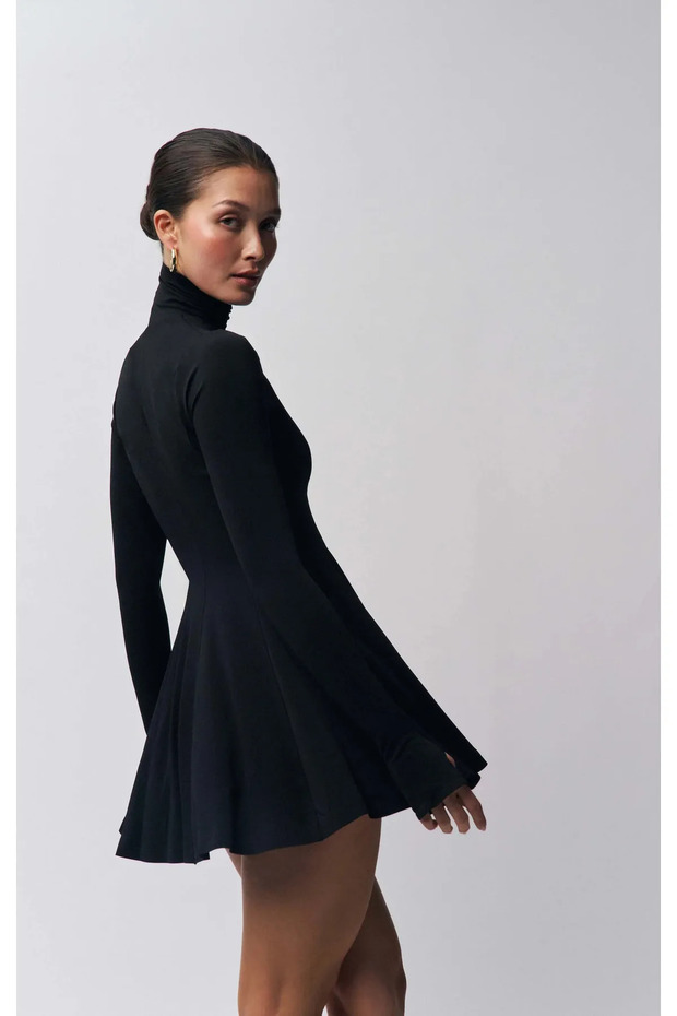 Detailní rybářské černé šaty - 4