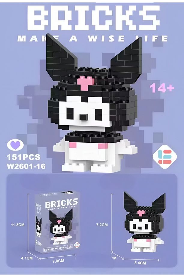 BRİCKS Sanrio My Melody ve Kuromi 2'li Set 3D Puzzle Yap-Boz Yapı Blokları Hobi - 2