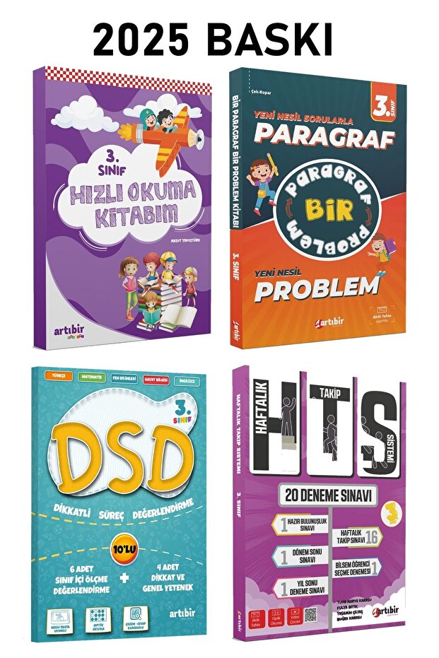 3.Sınıf Muhteşem 4lü Set (Bir Paragraf Bir Problem--Dikkatli Süreç Değerlendirme--Hızlı Okuma-- HTS) - 1