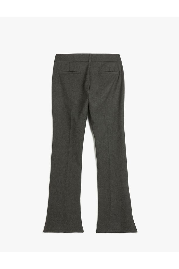 Standart Bel İspanyol Paça Kumaş Pantolon - 4