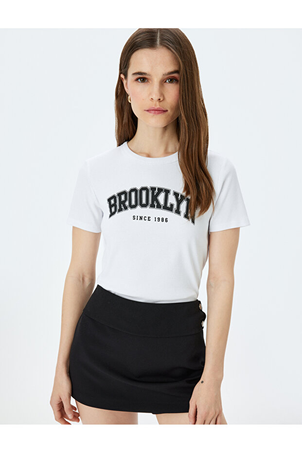 Cotton Slim Fit Short Sleeve Crew Neck Printed T-Shirt