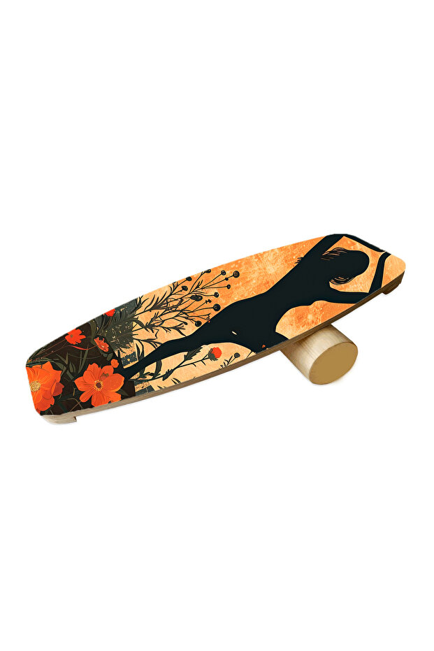 Wooden Printed Balance Board Rocket Balance Board Rocket Gym Board