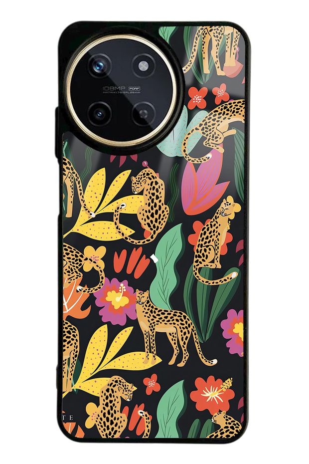 Oppo Realme 11 Glossy Phone Case with Floral Cats Design