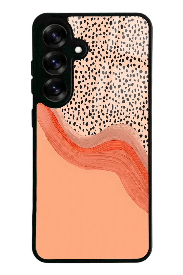 Samsung S25 Glossy Phone Case with Nude Spotted Design