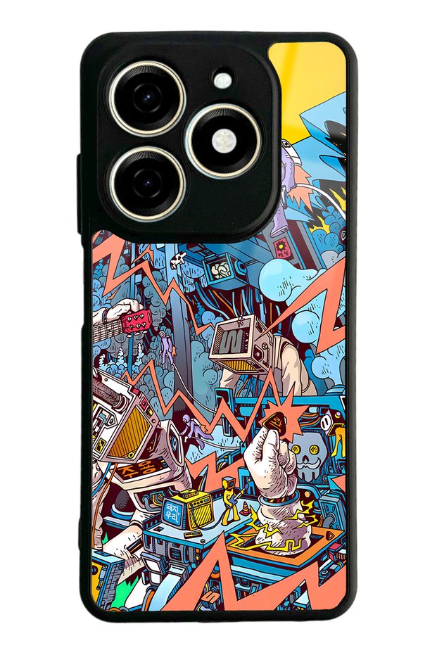 Tecno Spark 20 Retro Machine Design Glossy Phone Case