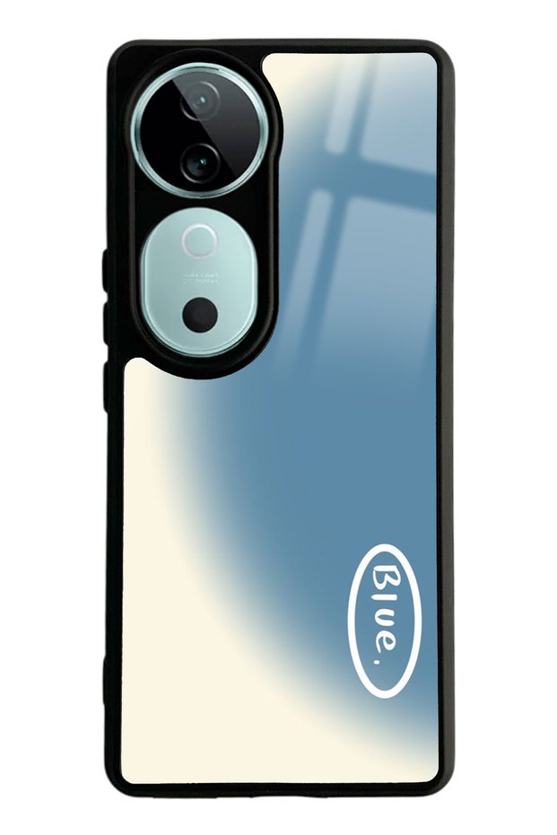 غلاف هاتف لامع بتصميم أزرق جميل لهاتف Vivo V40