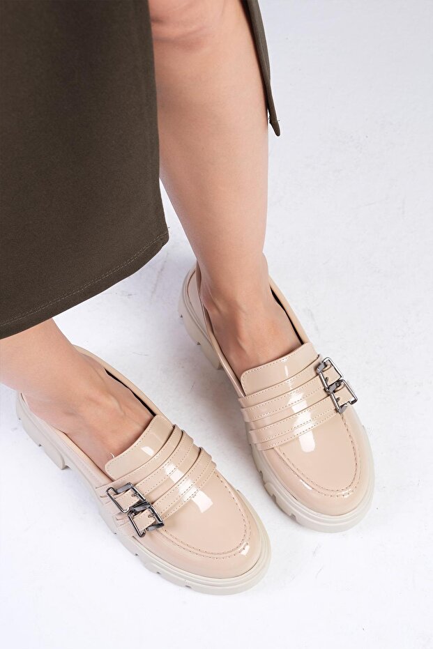 Gaby Skin Color Thick Soled Women's Loafer Shoes