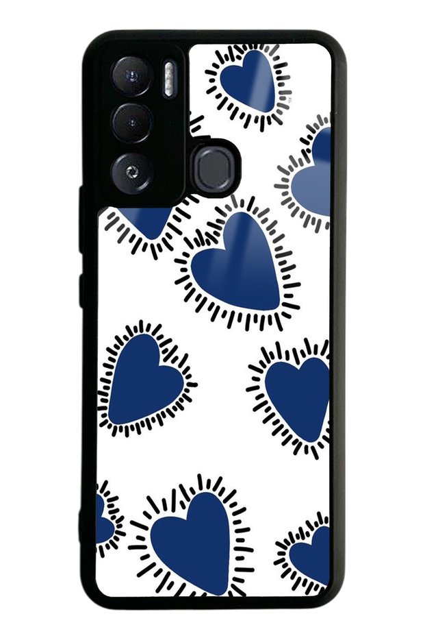 Tecno Pova Neo Blue Heart Design Glossy Phone Case
