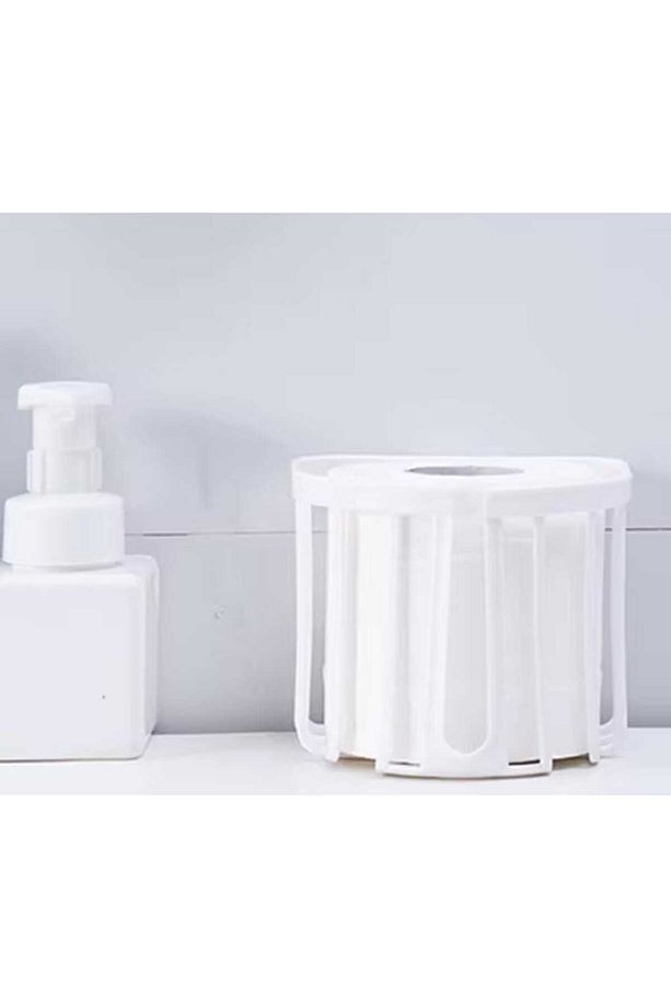 Yapışkanlı Beyaz Renk Tuvalet Kağıdı Askısı Banyo Wc Kağıtlığı Aparatı Peçetelik Organizer - 3