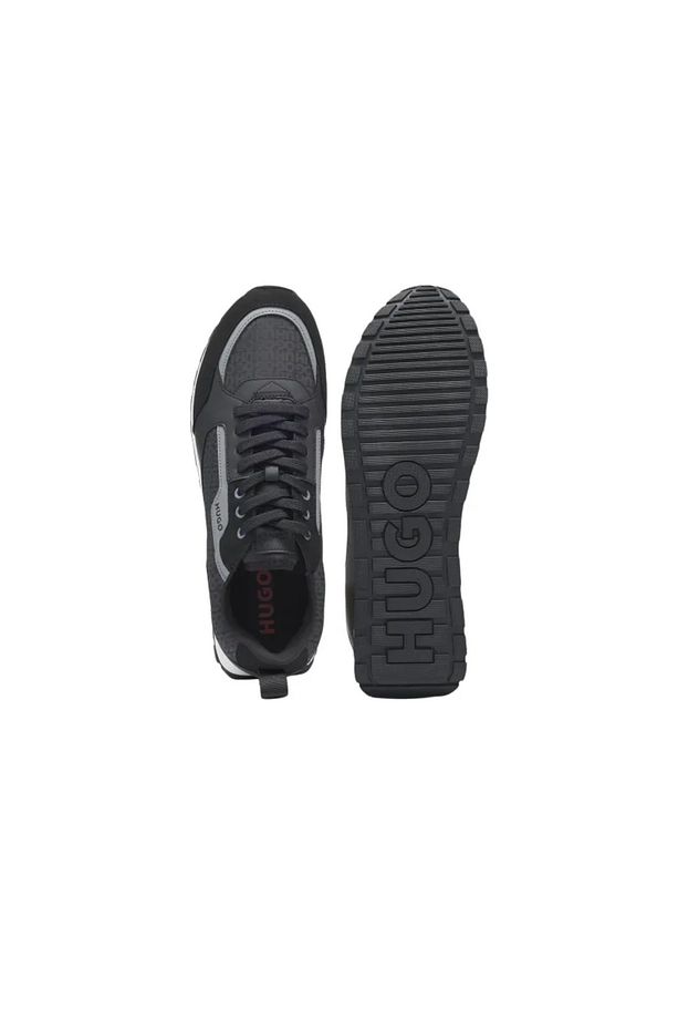 Erkek Rahat Yüksek Taban Monogram Marka Logolu Deri Siyah Sneaker 50536205-001 - 5