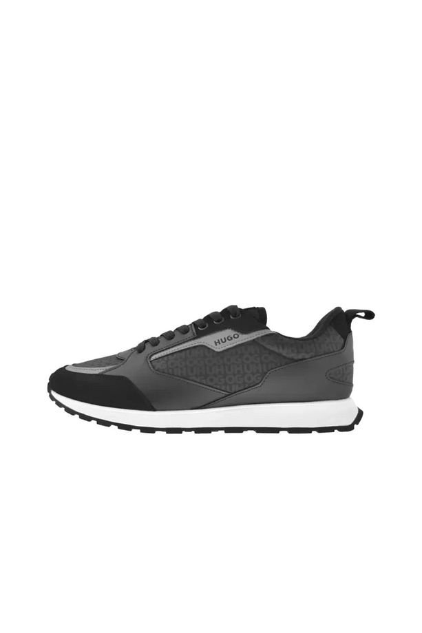 Erkek Rahat Yüksek Taban Monogram Marka Logolu Deri Siyah Sneaker 50536205-001 - 1