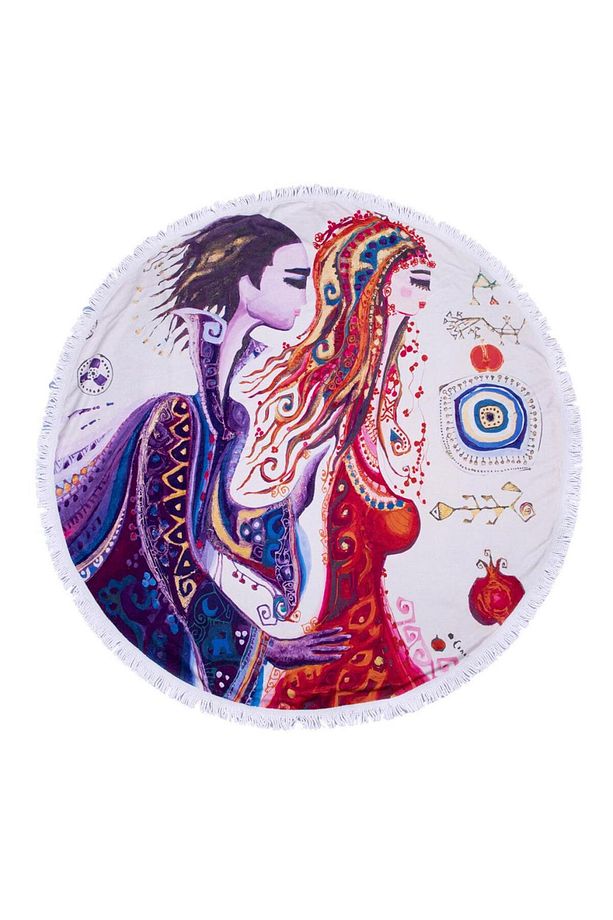 Aşk Yuvarlak Plaj Havlusu - 1