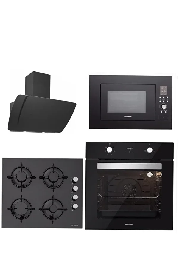 BO6502B02 - CS5349B01 - 3373 Misto 60 - MW9018B01 Siyah Cam Ankastre Set - 1