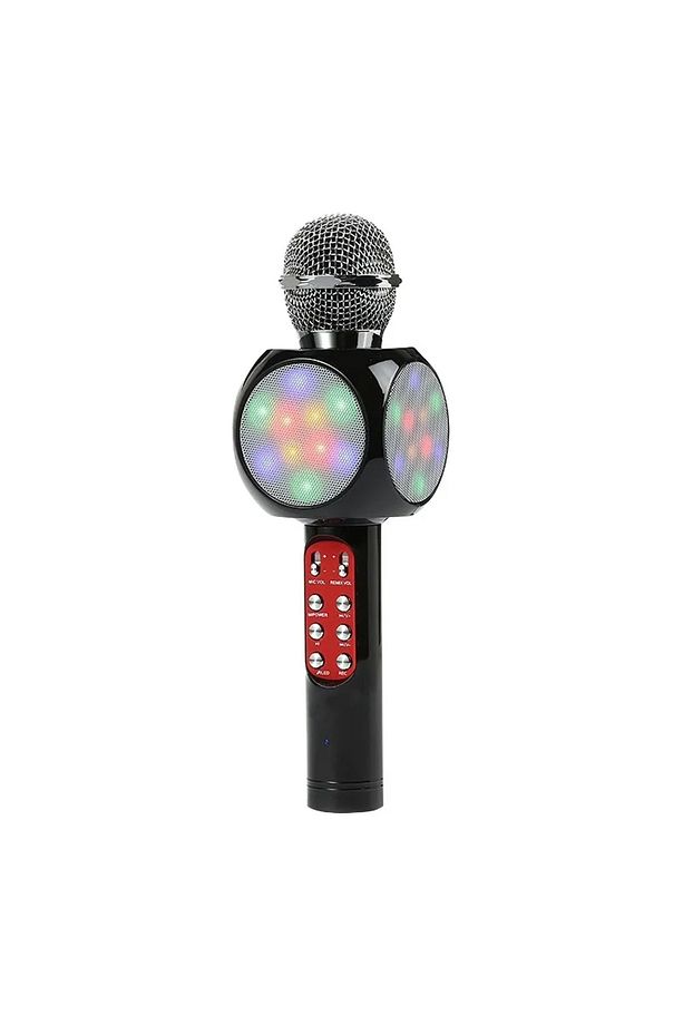 Karaoke Mikrofon , Bluetooth Özellikli Çocuk Mikrofonu Karaoke Işıklı Mikrofon 1816 Siyah - 2