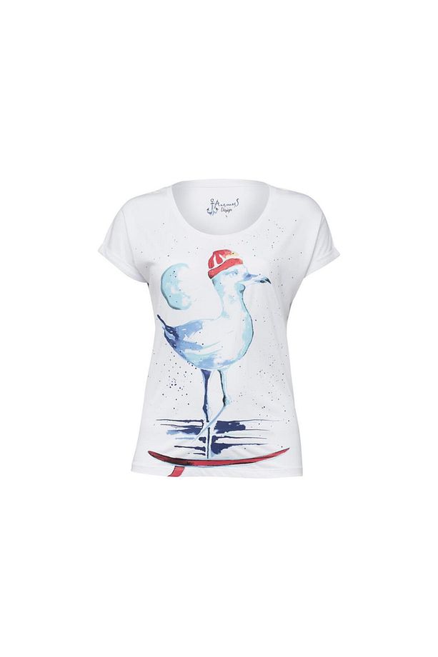 Martı Beyaz Kadın T-shirt - 1