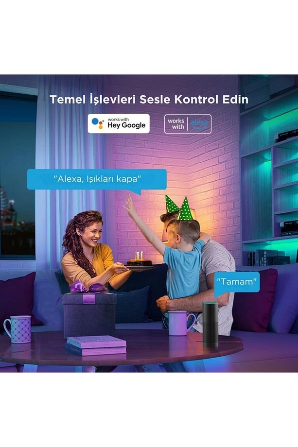 10 Metre Wi-fi Ve Bluetooth Rgb Led Şerit Işık (ALEXA VE GOOGLE ASSİSTANT UYUMLU) H61103a3 - 5